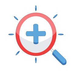 Zoom icon with a magnifying glass