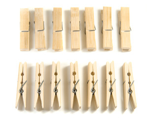 wooden clip isolated on white background