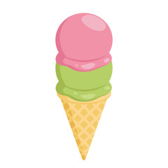 Two scoops of ice-cream flat icon