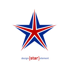 Star - Design element with United Kingdom flag colors.