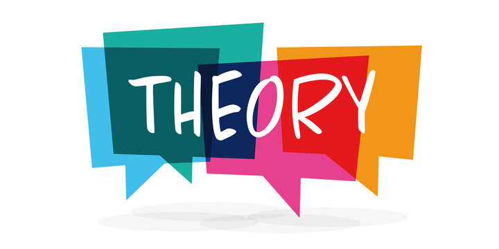 Theory / Word in colorful speech bubble