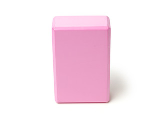 Yoga foam block on white background