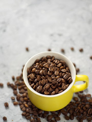 Coffee bean Cup with copyspace