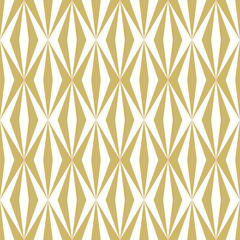 Seamless monochrome vector pattern with rhombuses in gold