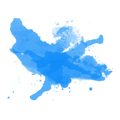 Abstract blue watercolor splash design, editable, versatile