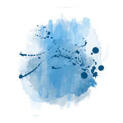 Abstract blue watercolor splash design, editable, versatile