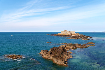 Fort National fortification in Saint Malo bay
