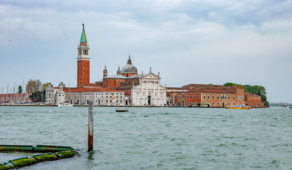 Church of San Giorgio Maggiore with gondolas