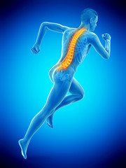 3d rendered medically accurate illustration of a runners painful back