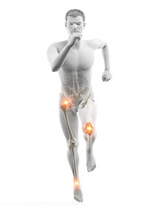 3d rendered medically accurate illustration of a runners painful joints