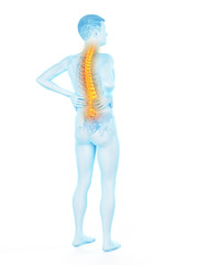 3d rendered medically accurate illustration of a mans painful back
