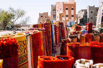 Carpets on market in marrakech