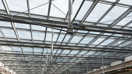 Glass roof of modern building