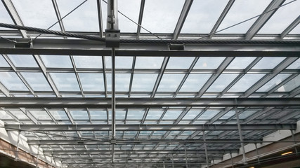 Glass roof of modern building