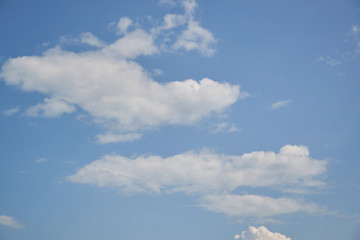 Blue sky background with tiny clouds. For collage