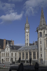 Naklejka na ściany i meble Ghent Gothic clocktower