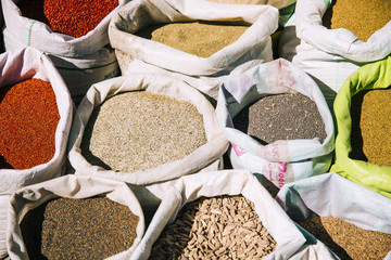 Spices on market in morocco