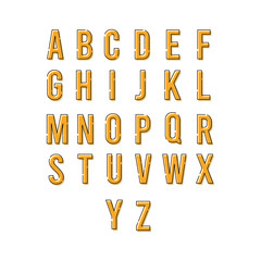 Alphabetic font Vector Template Design Illustration