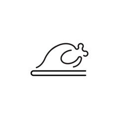 Linear illustration of chicken icon