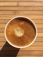 Coffee on Wood Table 