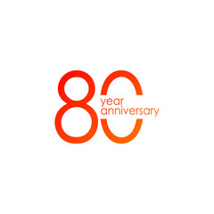 80 Year Anniversary Vector Template Design Illustration