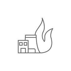 Industry flat, danger, emergency, fire, flame, industrial, smoke icon