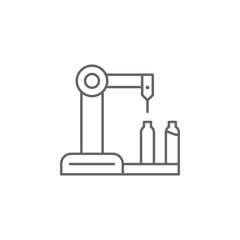 Industry flat, machine, industrial,  automation, robot, technology icon