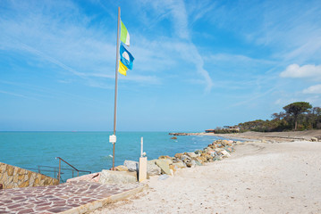 Beautiful azure sea and the rocky beach