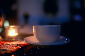 background restaurant / restaurant objects on a blurred background, beautiful bokeh, vintage background color cafe