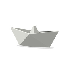 Folded paper boat vector set isolated on white background. 