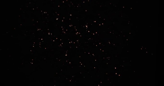 Explosion And Fireballs. Particles Moving Around. High Speed Footage 4K VFX Element