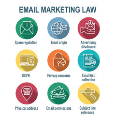 Email Marketing Rules - Regulations Icon Set