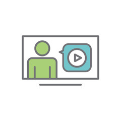 Video teaching and training - informational video icon / video button