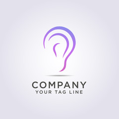 logo ear shape template with a modern style for your business and company