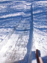 slide for rolling on the Playground in winter