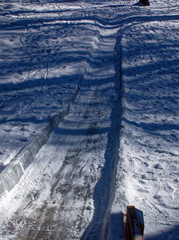 slide for rolling on the Playground in winter
