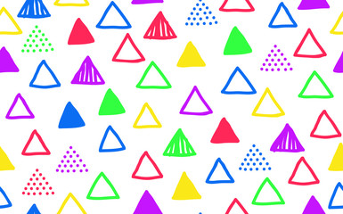 Seamless doodle triangle pattern