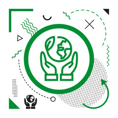 Planet earth icon on modern background 