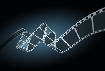3d film strip on black