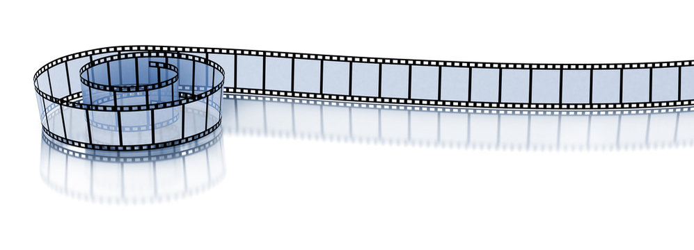 3d film strip on white