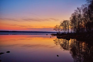 Sky sea lake river color sunset contrast