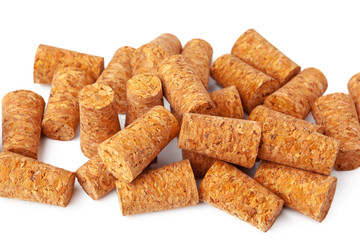 Wine corks isolated on white background