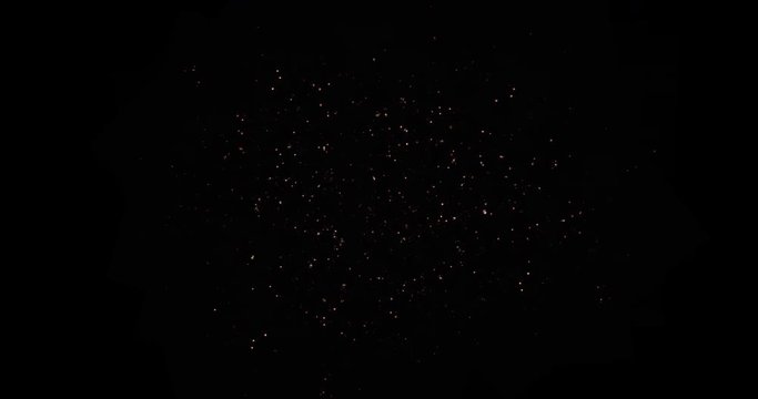 Explosion And Fireballs. Particles Moving Around. Slow Motion Footage 4K VFX Element