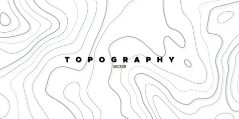 Topography relief. Abstract background. Vector illustration. Outline cartography landscape. Modern poster design. Trendy cover with wavy lines