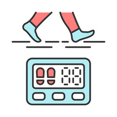 Digital sports pedometer color icon