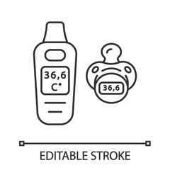 Pacifier thermometer linear icon