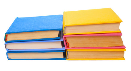 pile of books isolated on white background