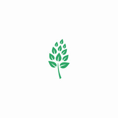 Fototapeta premium Green tree with leaves icon. - Illustration