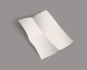 Vector blank mock up sheet of a4 folded paper with shadow. - Illustration