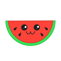 Watermelon cute kawaii vector character